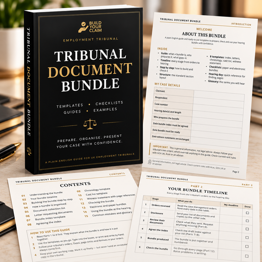 Employment Tribunal Document Bundle - downloadable UK tribunal templates and checklists
